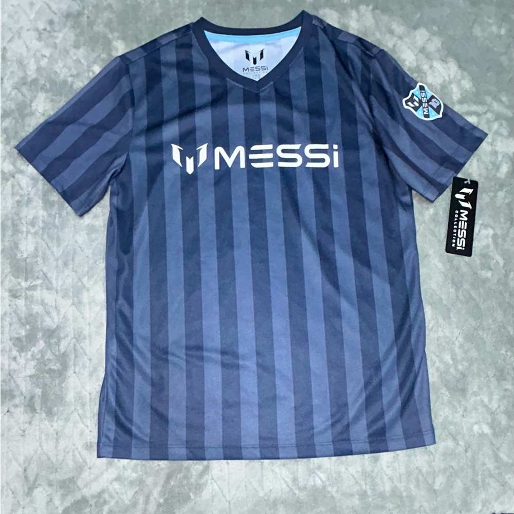 Messi Collection Youth Messi  Soccer Jersey Miami YOUTH LARGE BLUE STRIPED NWT